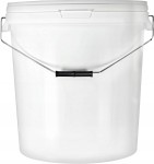 Wiadro na żywność 30L Białe z rączką i pokrywą