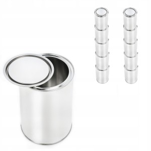 10x PUSZKA METALOWA 1L z POKRYWA OCYNK MOCNA Pusta